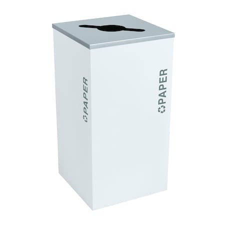Ex-Cell Kaiser 24-Gal. Square Receptacle - Paper Decals, Steel, White Gloss RC-KDSQ-P BT-WHT